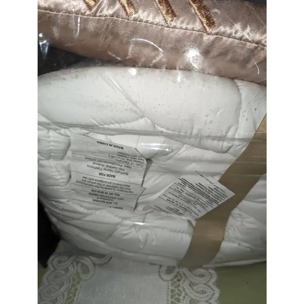 Sunham Duvet Cover & Filler SET Insert King Luxe Bedding Metallic Jacquard NEW